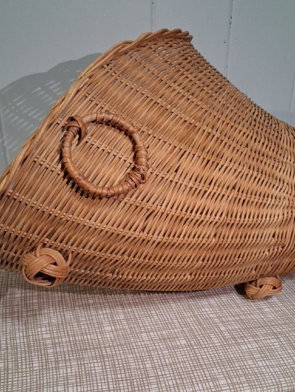 Vintage Wicker Cornucopia Basket - Natural Brown-Thanksgiving Holiday - Picture 3 of 4